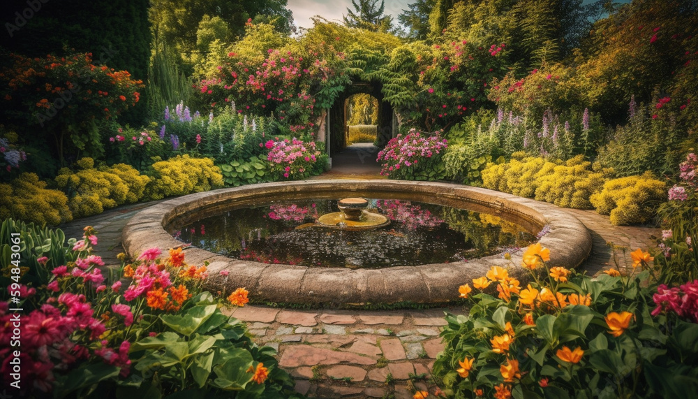 Obraz premium A formal garden with beauty in nature generated by AI