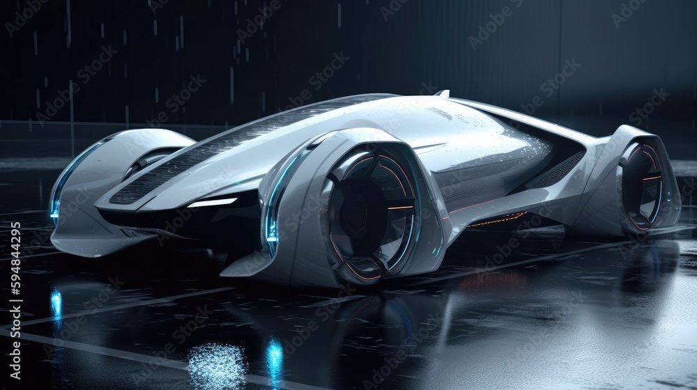 futuristic supercar car. Created with generative AI.