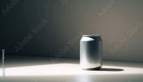 Transparent bottle of fresh water on table generated by AI