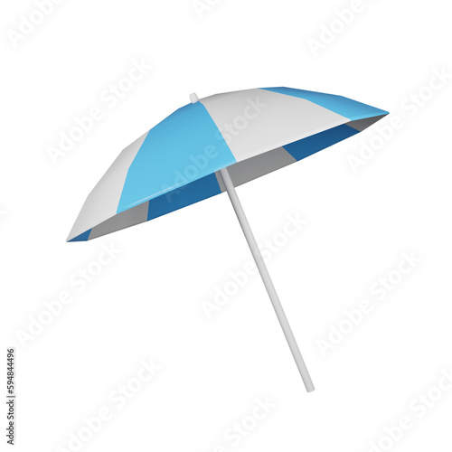 Beach umbrella 3D icon.