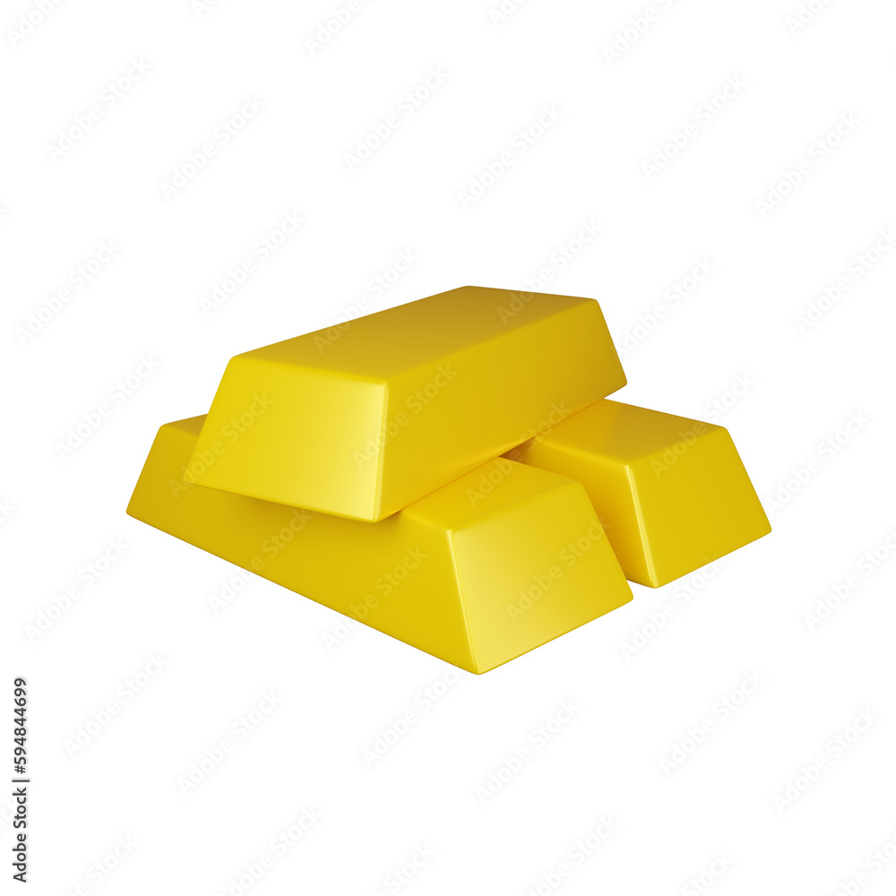 Golden bars 3d icon. Golden bars 3d icon.