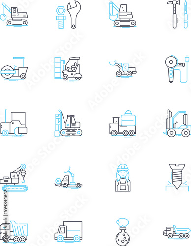 Surgical instruments linear icons set. Scalpel, Forceps, Scissors, Retractor, Hemostat, Needle, Clip line vector and concept signs. Clamp,Trocar,Dilator outline illustrations