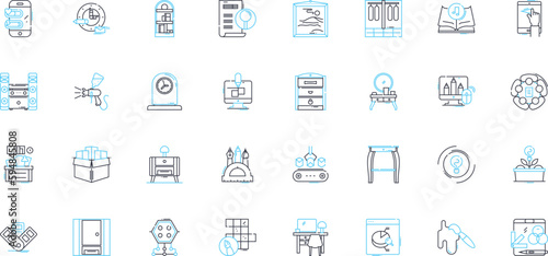 Creative work linear icons set. Imagination, Inspiration, Innovation, Artistry, Ingenuity, Inventiveness, Creativity line vector and concept signs. Originality,Expression,Vision outline illustrations