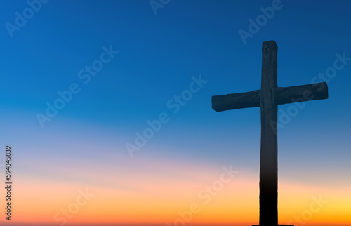 Christian cross concept of religion with copy space
