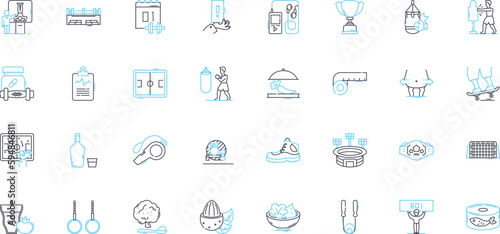 Food intake linear icons set. Nutrition, Diet, Metabolism, Portion, Calories, Digestion, Appetite line vector and concept signs. Malnutrition,Protein,Fiber outline illustrations