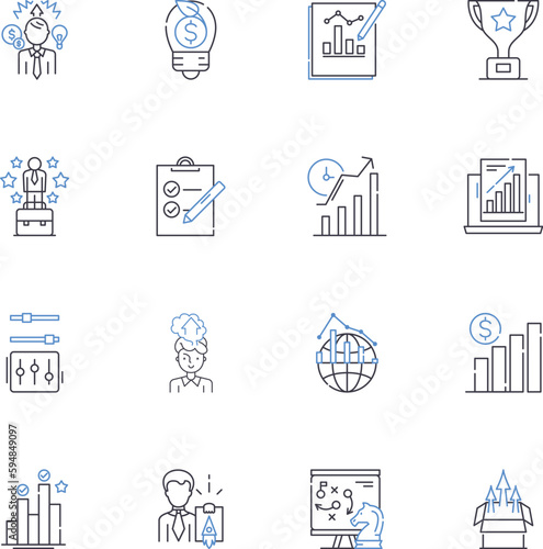 Adroitness line icons collection. Agility, Skill, Dexterity, Tact, Finesse, Proficiency, Expertise vector and linear illustration. Mastery,Aptitude,Quick-wittedness outline signs set