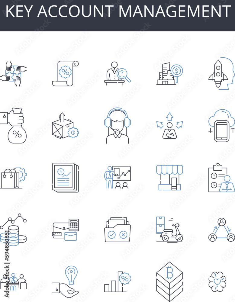 Key account management line icons collection. Involvement, Connection, Participation, Collaboration, Communication, Integration, Engagement vector and linear illustration. Interaction,Feedback Key account management line icons collection. Involvement, Connection, Participation, Collaboration, Communication, Integration, Engagement vector and linear illustration. Interaction,Feedback