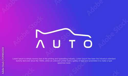 A blue and purple background with logo automobile and automotive car