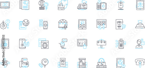 Traditional clothing linear icons set. Kimono, Hanbok, Sari, Dirndl, Kilt, Dashiki, Cheongsam line vector and concept signs. Lederhosen,Qipao,Abaya outline illustrations Generative AI