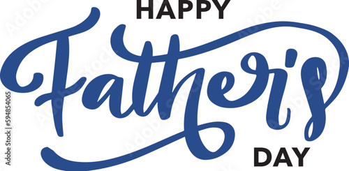 Happy Father's day calligraphy greeting card. Modern vector brush calligraphy. Happy Father's Day typography design, hand drawn lettering. Brush pen holiday lettering isolated on white background.
