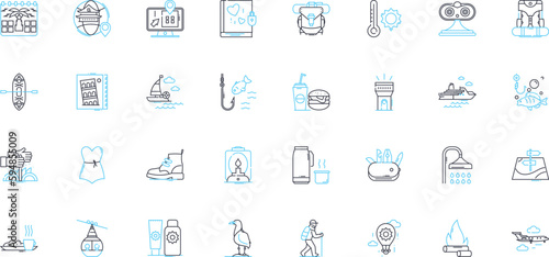 Autonomous vehicles linear icons set. Automation, Self-driving, Robotics, Navigation, AI, Mobility, Safety line vector and concept signs. Efficiency,Technology,Connectivity outline Generative AI