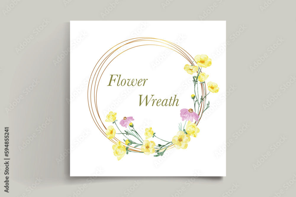 simple elegant buttercup flower wreath