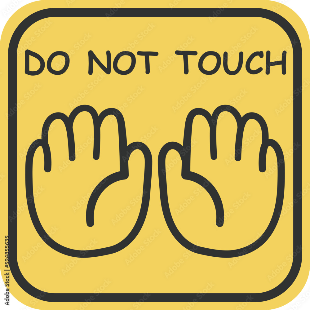 Obraz premium DO NOT TOUCHマーク 手のひらのイラスト素材