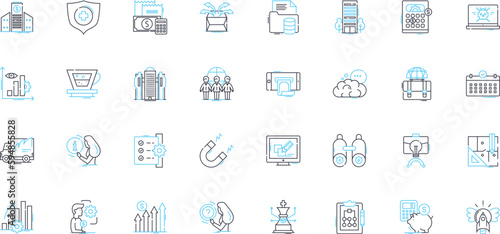 Sharp decision linear icons set. Rational, Clear-headed, Judicious, Resolute, Calculated, Firm, Wise line vector and concept signs. Direct,Definitive,Bold outline illustrations Generative AI