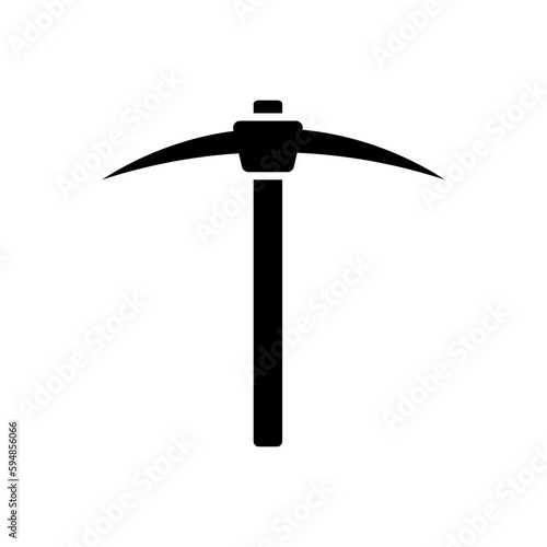 Wooden pickaxe and gold nugget vector illustration.