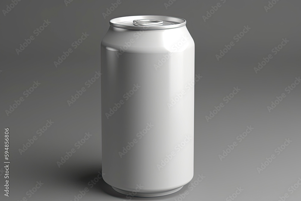 330ml Soda Can White Blank 3D Rendering Mockup 330ml Soda Can White Blank 3D Rendering Mockup