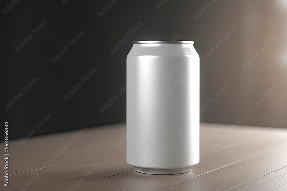 330ml Soda Can White Blank 3D Rendering Mockup 330ml Soda Can White Blank 3D Rendering Mockup