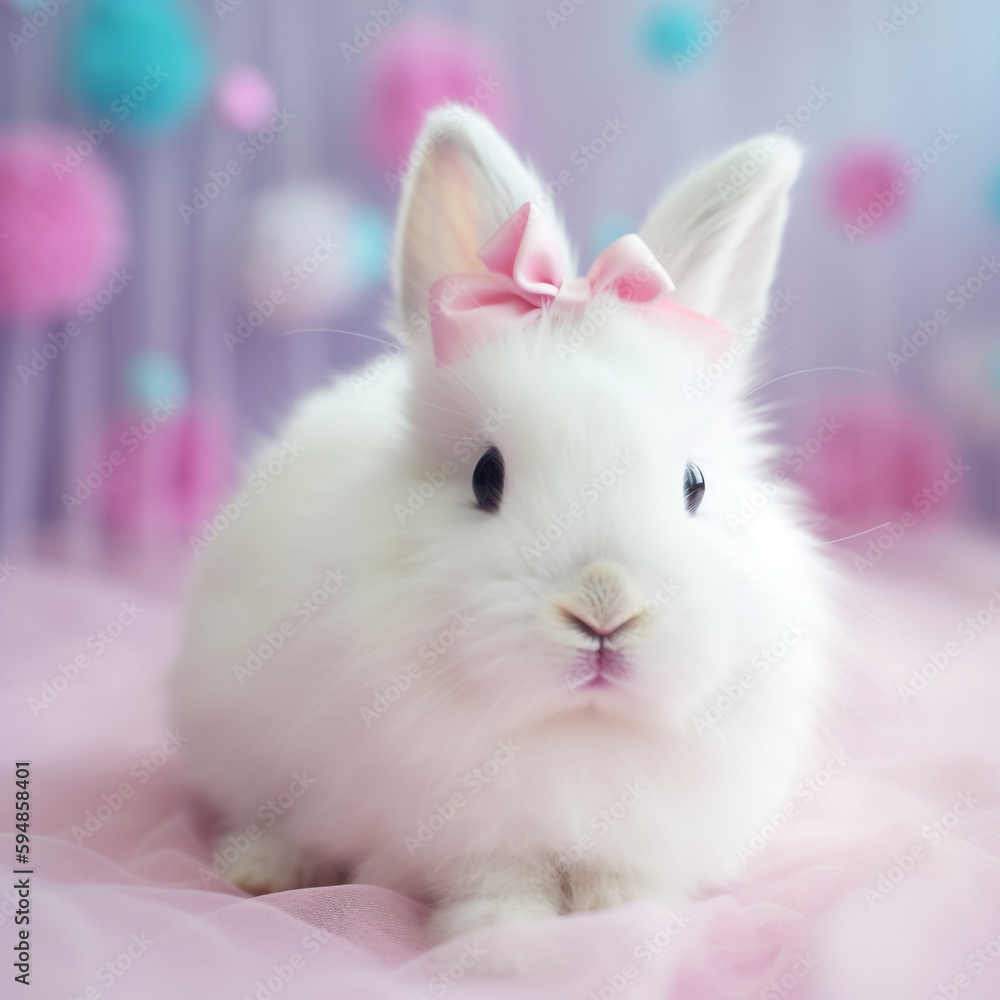 white rabbit with pink flower white rabbit with pink flower