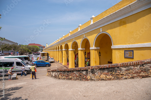 A shopping arcade for tourists in the heart of old Cartagena, Columbia. photo