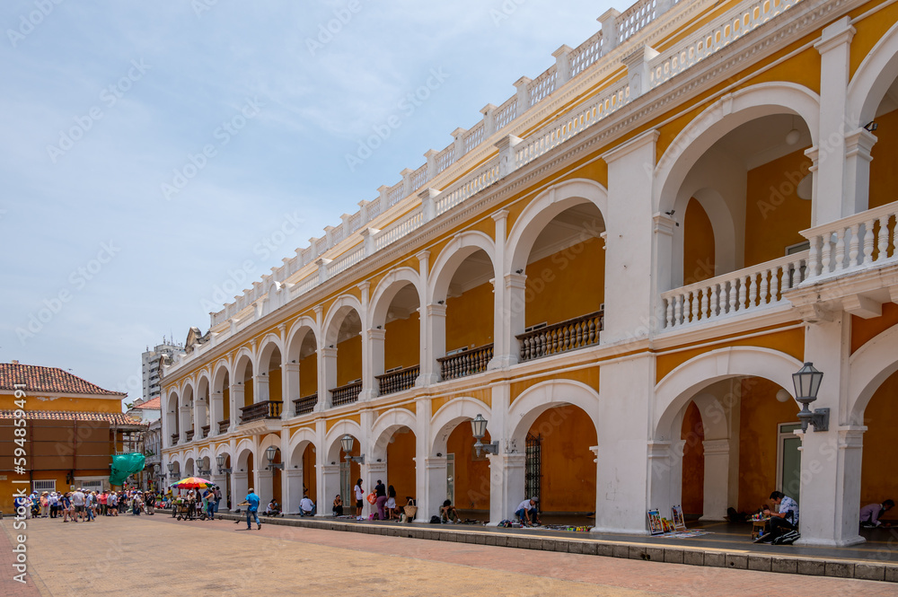  Proclamation Plaza in the heart of old Cartagena, Coombia.