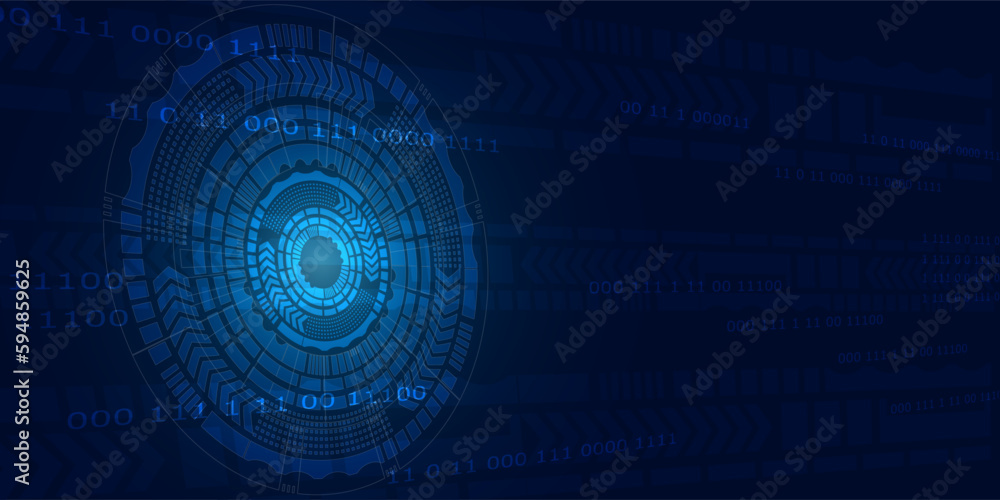 technology modern future background illustration Dark blue background with white dotted lines and lines. number circle and point glow