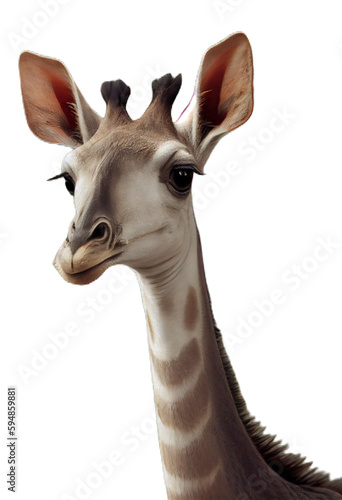 Generative AI render of an isolated giraffe