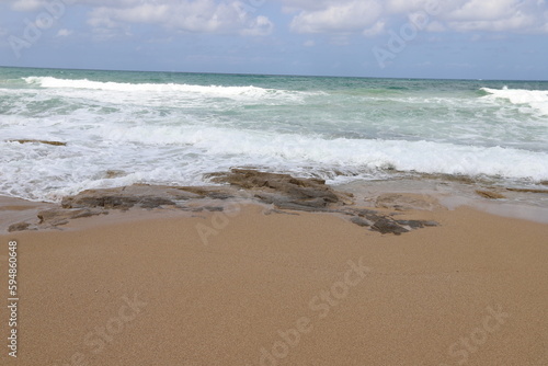 Coast of the Mediterranean Sea in northern Israel.