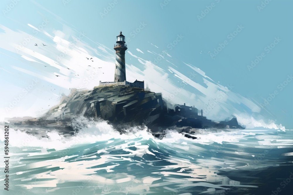 lighthouse on the coast generated by generative ai