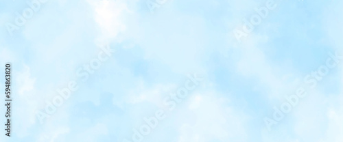 Beautiful Blue Sky Background with White Clouds. Picture for Summer Season. Vector Image Concept