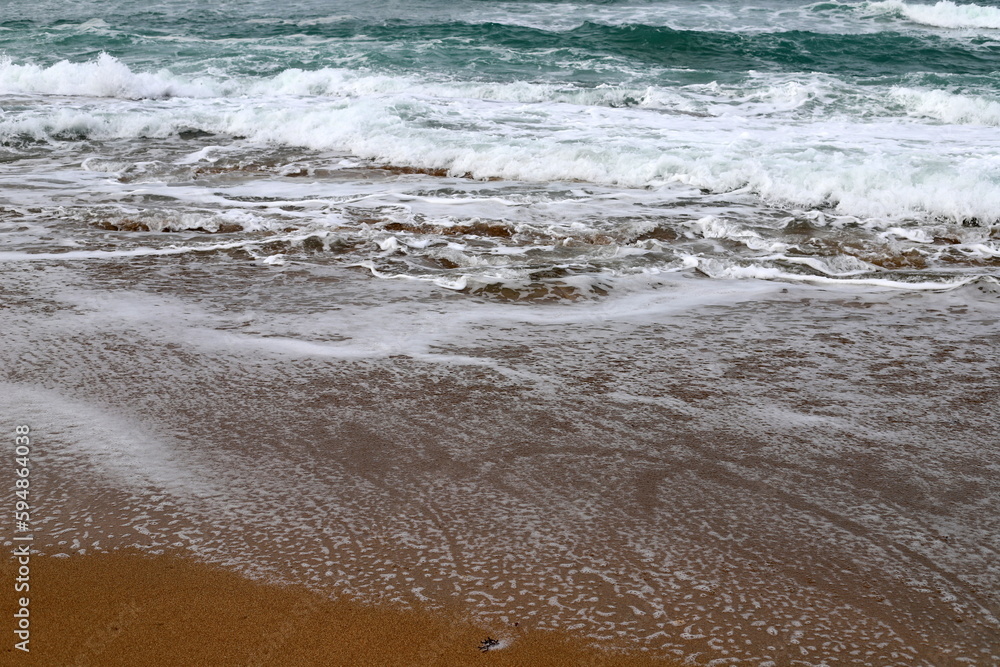 Coast of the Mediterranean Sea in northern Israel. Coast of the Mediterranean Sea in northern Israel.
