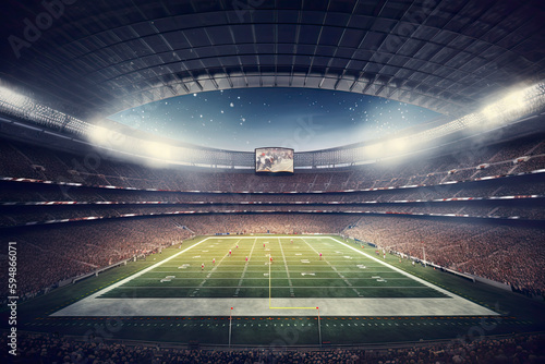 American Football, Superbowl Match in Large Stadium