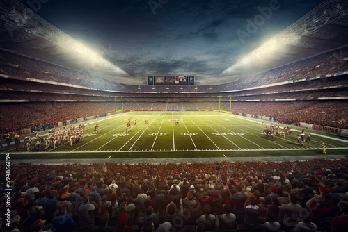 American Football, Superbowl Match in Large Stadium