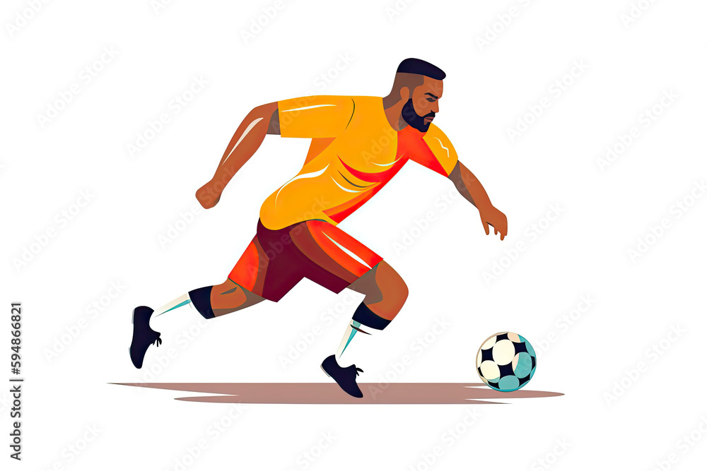 football soccer player man in action isolated white background