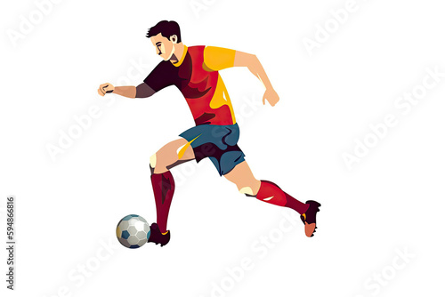 football soccer player man in action isolated white background © surassawadee
