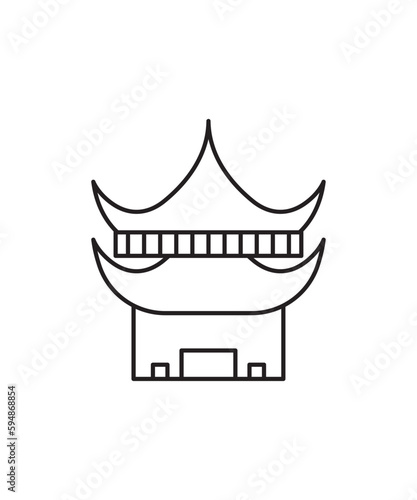 temple icon, vector best line icon.