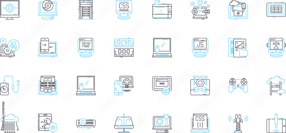 Artificial computing linear icons set. Neural, Algorithm, Automation, Robotics, Machine learning, Analytics, Data mining line vector and concept signs. Expert Generative AI Artificial computing linear icons set. Neural, Algorithm, Automation, Robotics, Machine learning, Analytics, Data mining line vector and concept signs. Expert Generative AI