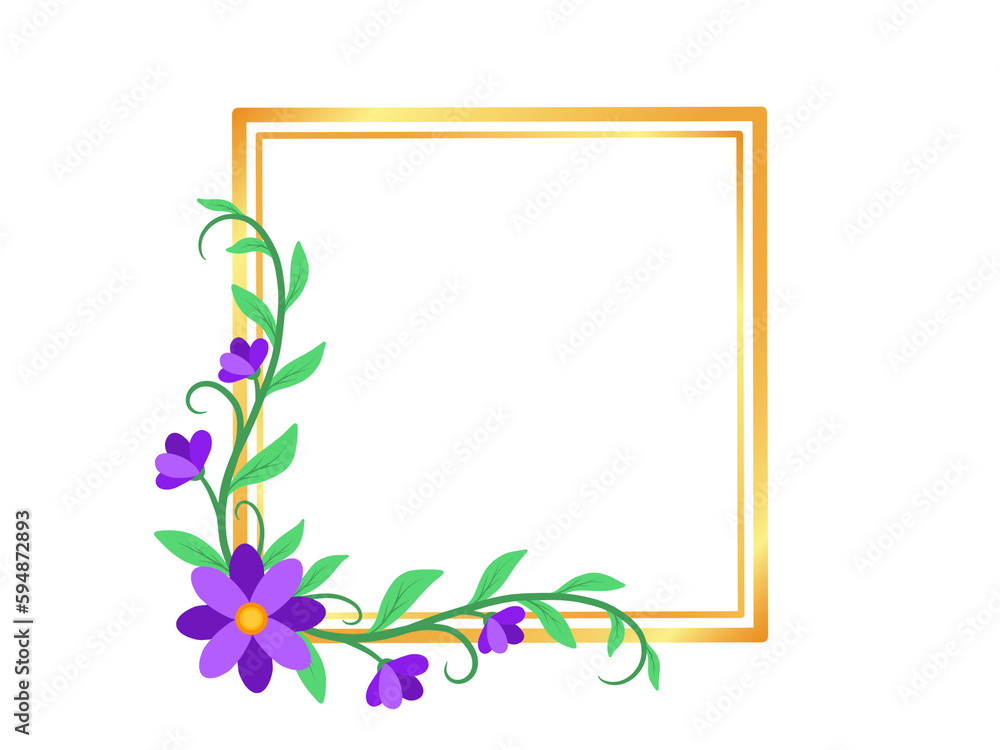 Obraz premium Floral Background with Frame Illustration