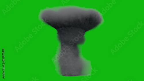 3d illustration of a turbulent tornado with a green screen background.