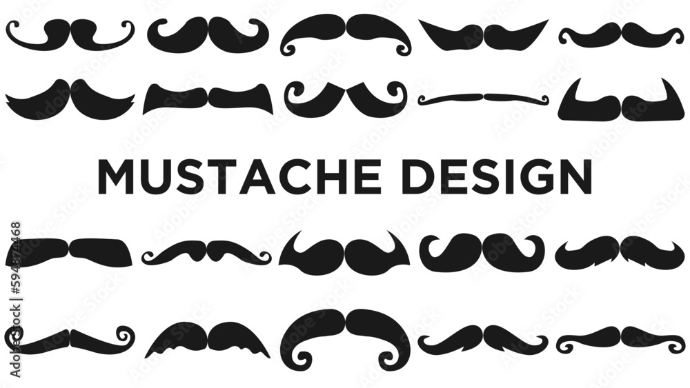 Mustache Design. Easy To Edit. EPS 10
