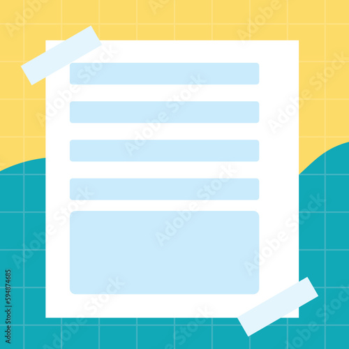 Modern abstract colorful to-do list with washi tape planner vector template