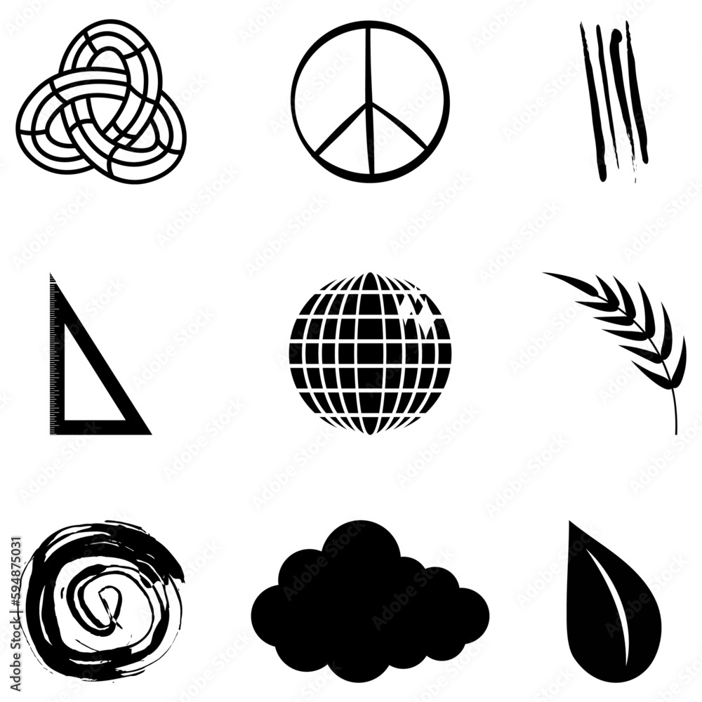 set of icons with earth set of icons with earth