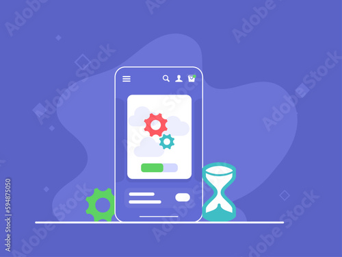 system update vector concept flat design