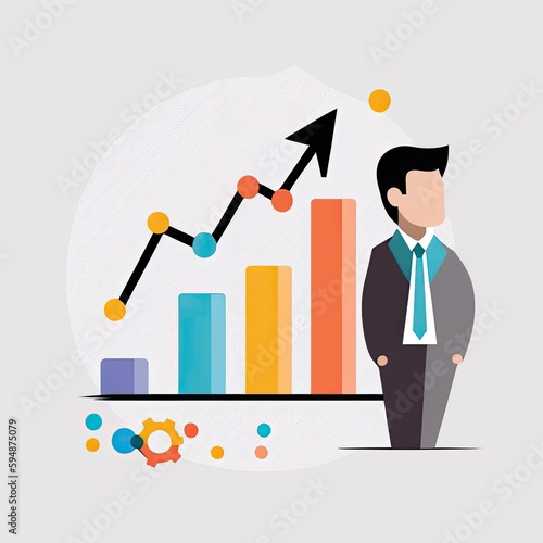 Business Man with Graph made with Generative AI Technology