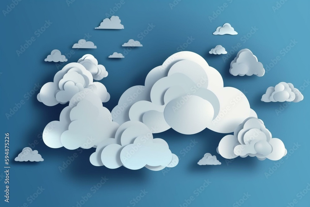 Paper cut clouds on transparent background. Design of a sky concept ...