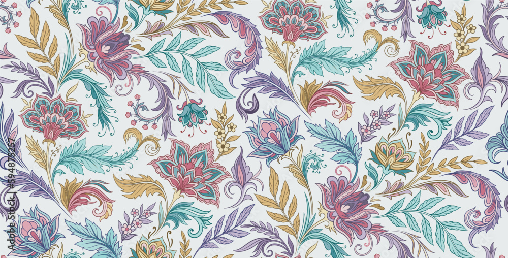 Jacobean flowers pattern