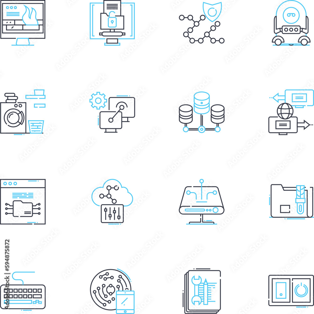 Contraption linear icons set. Machine, Rube Goldberg, Gadget, Device, Invention, Gizmo, Mechanism line vector and concept signs. Widget,Apparatus,Engine outline illustrations Contraption linear icons set. Machine, Rube Goldberg, Gadget, Device, Invention, Gizmo, Mechanism line vector and concept signs. Widget,Apparatus,Engine outline illustrations