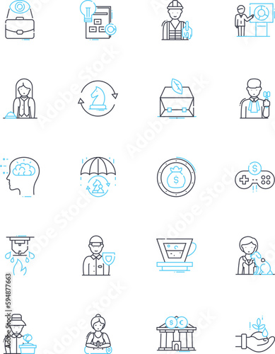 Tiny venture linear icons set. Micro-business, Petite, Miniature, Compact, Small-scale, Pint-sized, Minimal line vector and concept signs. Pocket-sized,Micro-enterprise,Lilliputian outline