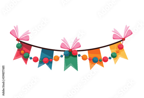 colorful garlands party banner vector illustration 