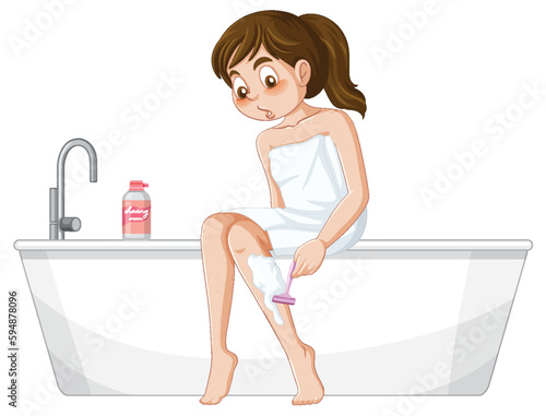 Teenage Girl Shaving Leg Hair