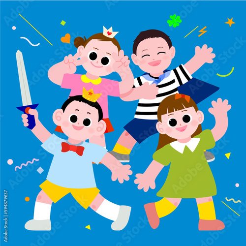 Hand drawn children's day flat illustration
